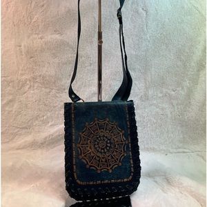 European all leather crossbody bag